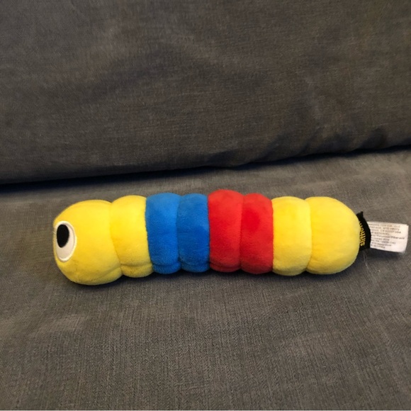 Slither.io 8" Plush Worm Stuffed Animal Yellow Red and Blue Stuffie Bendable - Picture 4 of 6
